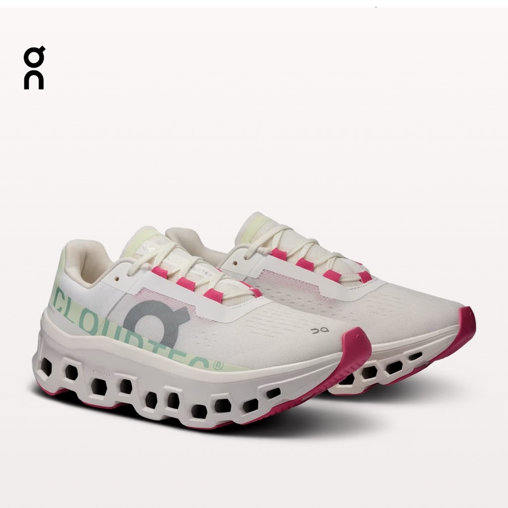 White and pink and lime Athletic Sneakers